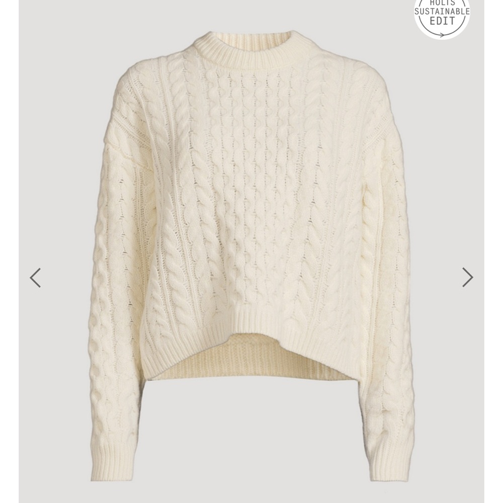 THEORY
Cable Knit Wool-Cashmere Aran Sweater Ivory M